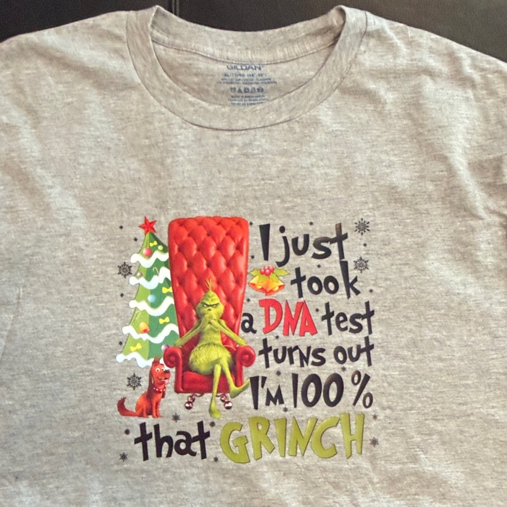 Gildan Gray Grinch Adult (men’s or women’s ) T-Shirt. SZ-XL. Brand New